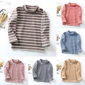2023. Dječja odjeća Jesen Zima Novo Dječje pamučne majice s prugama Dječje majice dugih rukava Majice za dječake Odjeća za djevojčice