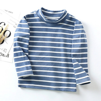 2023 Παιδικά ρούχα Φθινόπωρο Χειμώνας Νέα αγόρια ριγέ βαμβακερά παιδικά μπλουζάκια Βρεφικά μακρυμάνικα μπλουζάκια μπλουζάκια για αγόρια κορίτσια