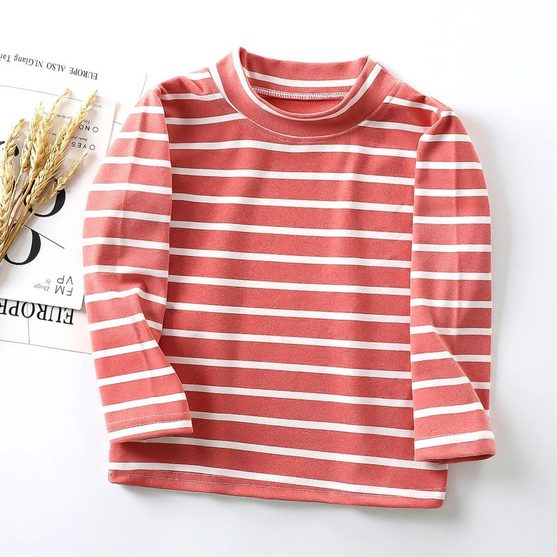 2023 Детско облекло Есен Зима Нови момчета на райе Памучни детски тениски Бебешки горнища с дълъг ръкав Тениски Дрехи за момчета и момичета