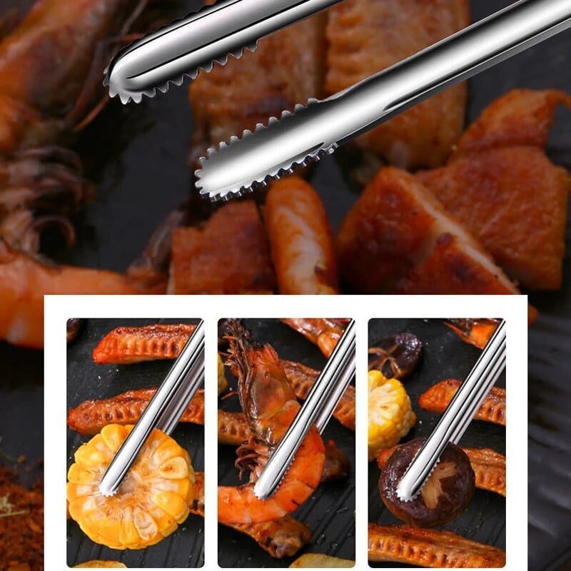 Új rozsdamentes acél grillfogók főzőedények grillezéshez Ezüst Konyhai kiegészítők Kempingkellékek Ingyenes kiszállítás