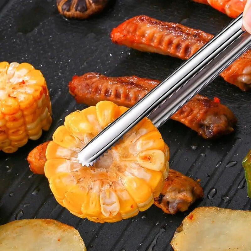 Új rozsdamentes acél grillfogók főzőedények grillezéshez Ezüst Konyhai kiegészítők Kempingkellékek Ingyenes kiszállítás