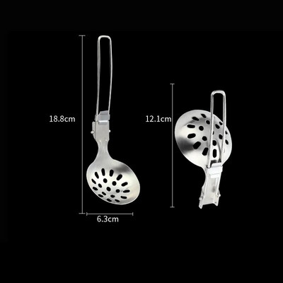 Hordozható kültéri kemping Összecsukható konyhai edények rozsdamentes acél piknik BBQ leves kanál szűrőedény sütőlapát konyhai edény