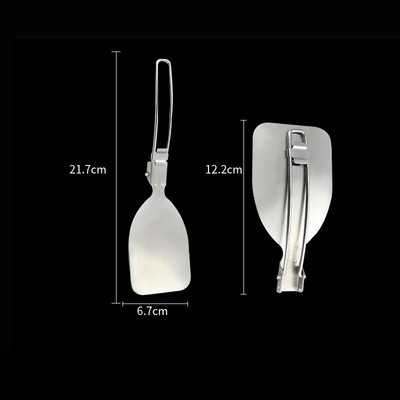 Hordozható kültéri kemping Összecsukható konyhai edények rozsdamentes acél piknik BBQ leves kanál szűrőedény sütőlapát konyhai edény