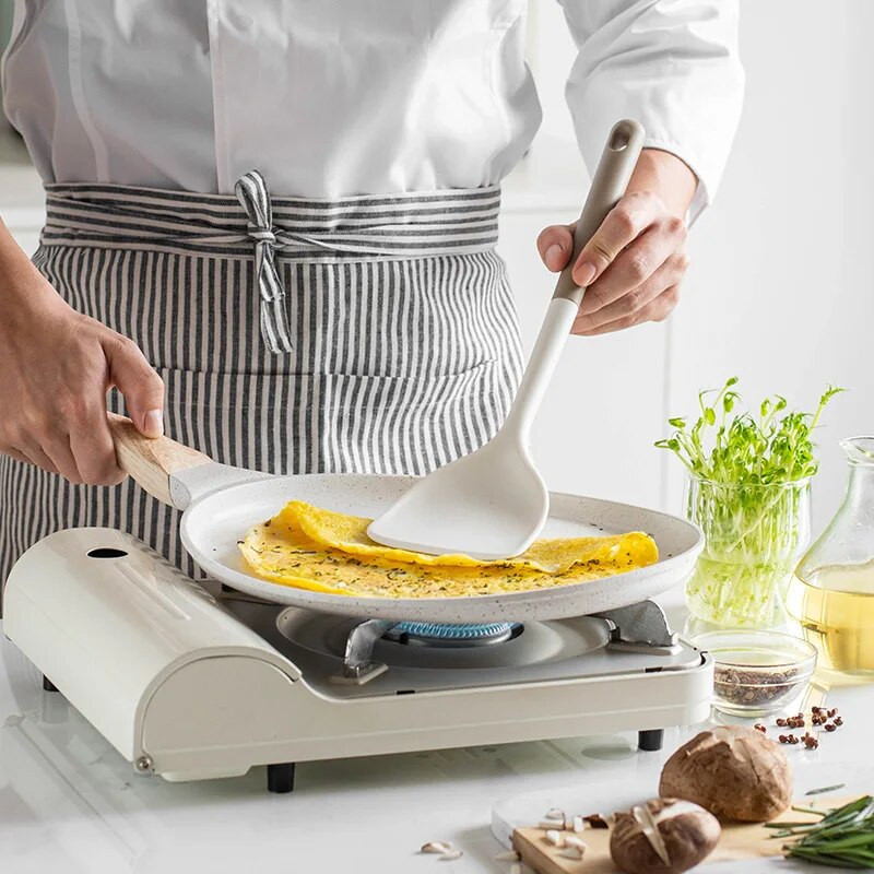 10 db konyhai szilikon konyhai készlet főzőlapát szűrőkanál rizs kanál spagetti karmos olaj ecset eszközök sütéshez