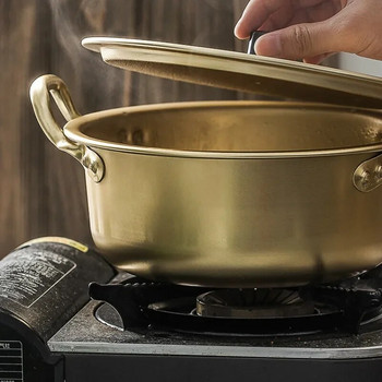 Рамен тенджера за юфка Алуминиева тенджера за супа с капак Юфка Млечна яйчна супа Тенджера за готвене Бързо нагряване за кухненски съдове
