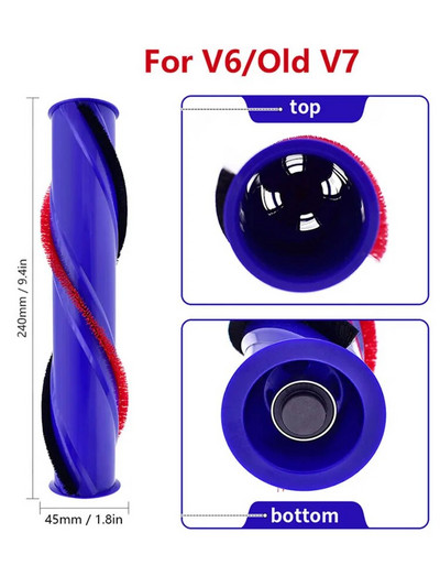 Bară de rulare perie pentru podea din fibră de carbon cu acționare directă compatibilă cu DYSON V6 V7 V8 V10 V11 perie cu cap de curățare fără fir 966821-01 Piesa
