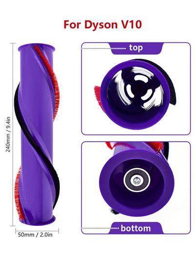 Bară de rulare perie pentru podea din fibră de carbon cu acționare directă compatibilă cu DYSON V6 V7 V8 V10 V11 perie cu cap de curățare fără fir 966821-01 Piesa