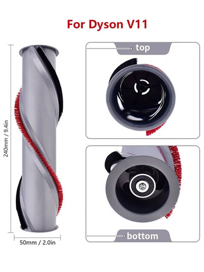 Bară de rulare perie pentru podea din fibră de carbon cu acționare directă compatibilă cu DYSON V6 V7 V8 V10 V11 perie cu cap de curățare fără fir 966821-01 Piesa