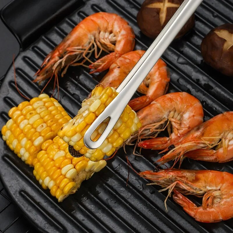 1 db 304 rozsdamentes acél ételfogó, hosszú nyelű, csúszásmentes grillfogó Steak fogó Konyhai főzőeszközök Konyhai kiegészítők