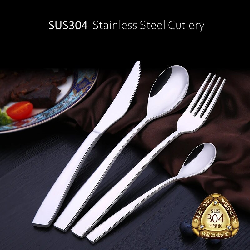 Luksuzni moderni nehrđajući čelik 304 LFGB certificiran odrezak Vilica Nož Kutlača Set Pribor za jelo Božić Nova godina Posuđe Posuđe