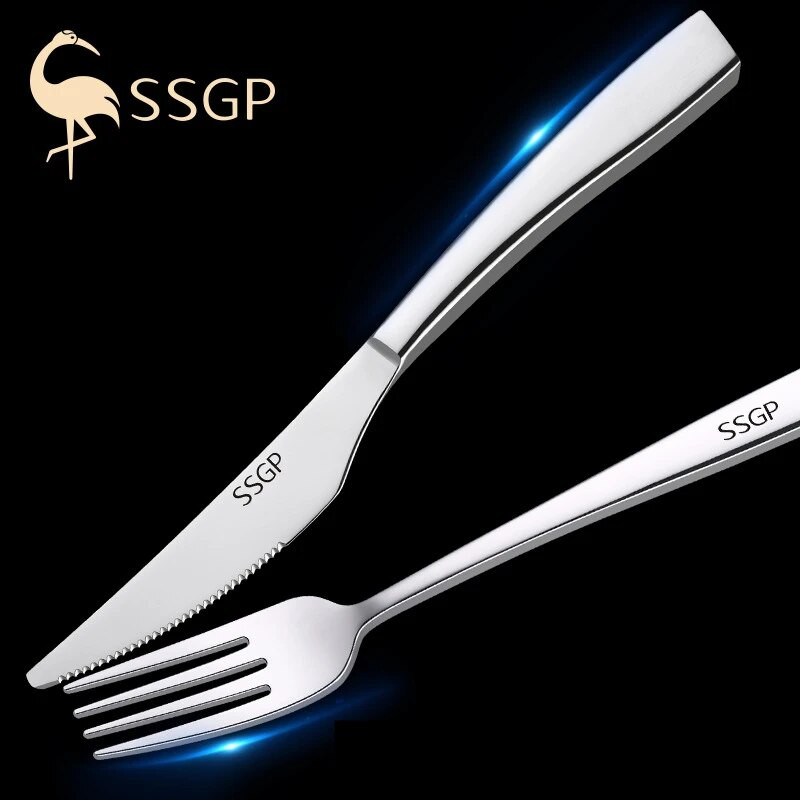 Luksuzni moderni nehrđajući čelik 304 LFGB certificiran odrezak Vilica Nož Kutlača Set Pribor za jelo Božić Nova godina Posuđe Posuđe