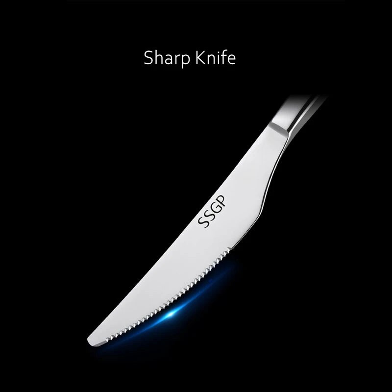 Luksuzni moderni nehrđajući čelik 304 LFGB certificiran odrezak Vilica Nož Kutlača Set Pribor za jelo Božić Nova godina Posuđe Posuđe