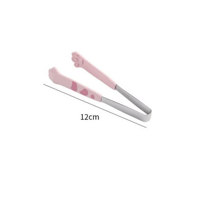 Cleste pentru mâncare în formă de labe de pisică Clește pentru mâncare drăguț cu desene animate Cles pentru grătar din oțel inoxidabil Clip pentru copt pentru sandvici Accesorii pentru bucătărie