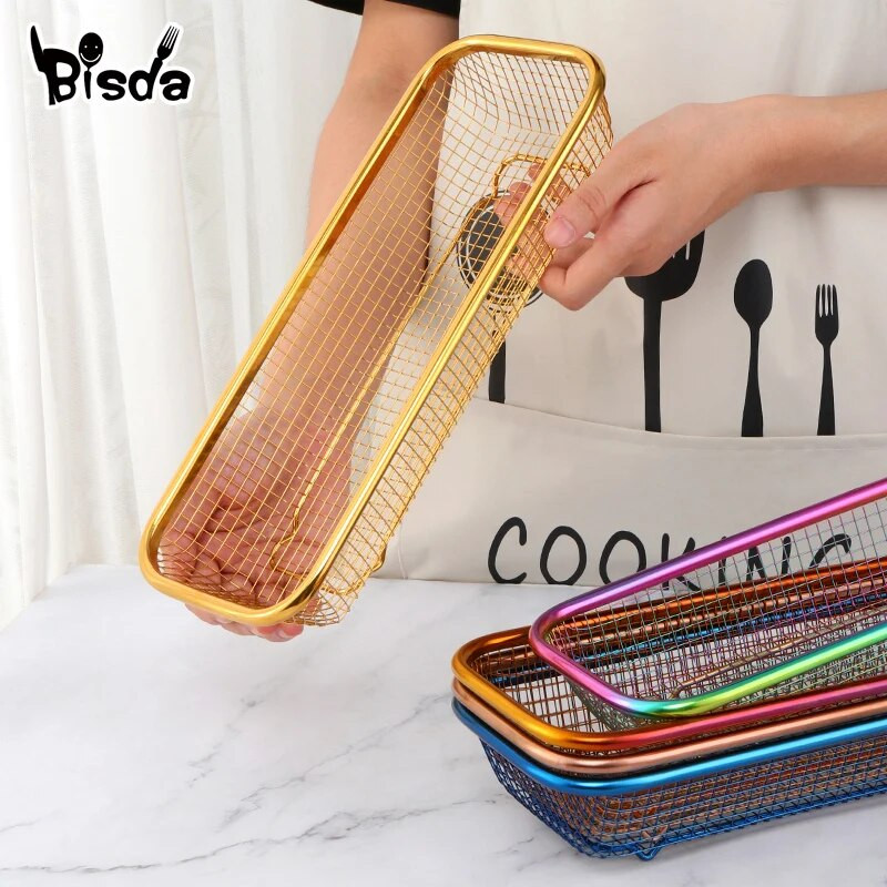 Stalo įrankių kanalizacijos laikiklis nerūdijančio plieno laikymo krepšelis šaukštui šakutei lazdelių laikiklis Virtuvės indų plovimo džiovinimo lentynėlė