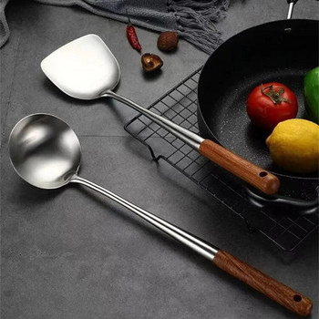 Κουζινικά σκεύη Wok Σπάτουλα Σετ εργαλείων σίδερου και κουτάλας Σπάτουλα για ανοξείδωτο ατσάλι Εξοπλισμός μαγειρέματος Απαραίτητα αξεσουάρ κουζίνας