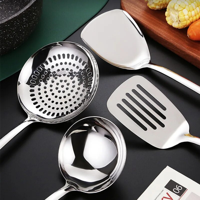 Lopatica od nehrđajućeg čelika Žlica za juhu Lopata Cjedilo Kuhinjsko posuđe za hranu Zadebljano posuđe za prženje protiv opeklina