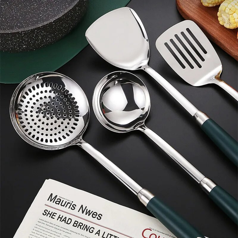 Lopatica od nehrđajućeg čelika Žlica za juhu Lopata Cjedilo Kuhinjsko posuđe za hranu Zadebljano posuđe za prženje protiv opeklina