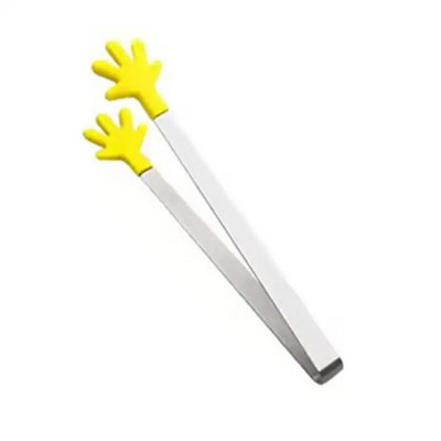 Naujos nešiojamos kūrybinės mažos delninės silikoninės spaustuko neslystančios nerūdijančio plieno mini maisto virtuvės indai BBQ Clip virtuvės įrankių žnyplės