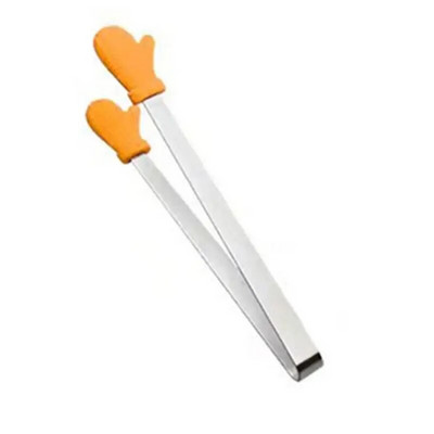 Naujos nešiojamos kūrybinės mažos delninės silikoninės spaustuko neslystančios nerūdijančio plieno mini maisto virtuvės indai BBQ Clip virtuvės įrankių žnyplės