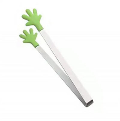 Naujos nešiojamos kūrybinės mažos delninės silikoninės spaustuko neslystančios nerūdijančio plieno mini maisto virtuvės indai BBQ Clip virtuvės įrankių žnyplės