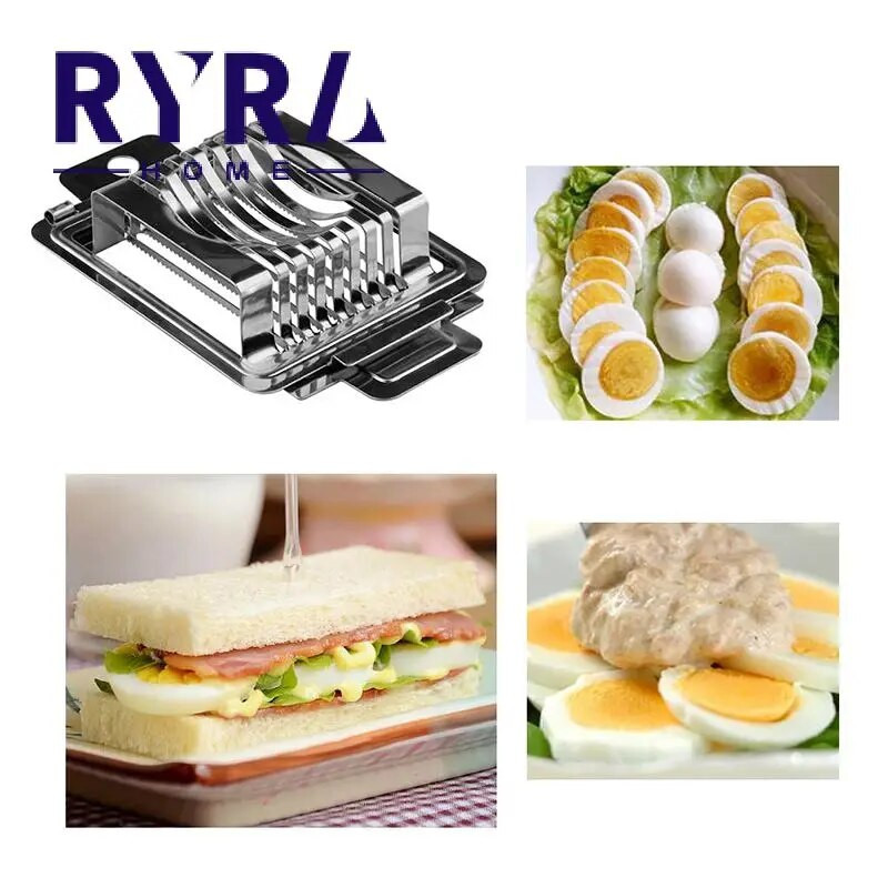 Daugiafunkcinis kiaušinių pjaustytuvas nerūdijančio plieno vielinis kiaušinių pjaustyklės sekcijos pjaustytuvas Nešiojami pietų mėsos pjaustyklės virtuvės prietaisai