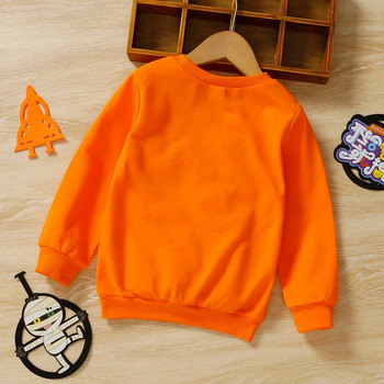 PatPat Костюми за Хелоуин Прохождащи момичета/момчета Пуловер с щампа тиква Суичър Тениска с дълъг ръкав Хелоуин дрехи за деца