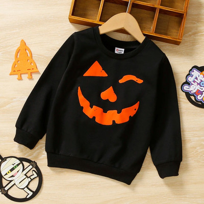 PatPat Costume de Halloween Copii mici Fete/Băieți Pulover cu imprimeu de dovleac Tricou cu mânecă lungă Haine de Halloween pentru copii