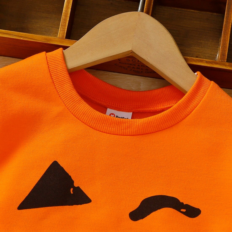 PatPat Costume de Halloween Copii mici Fete/Băieți Pulover cu imprimeu de dovleac Tricou cu mânecă lungă Haine de Halloween pentru copii