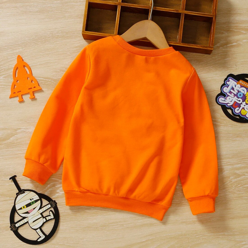 PatPat Costume de Halloween Copii mici Fete/Băieți Pulover cu imprimeu de dovleac Tricou cu mânecă lungă Haine de Halloween pentru copii