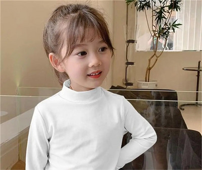 Tricou Copii Fete Tricou cu gât roscat Cămașă cu fundul cald Toamnă Iarnă Tricou cu mâneci lungi Copii Fete Topuri casual Tricouri 2 ~ 12 ani