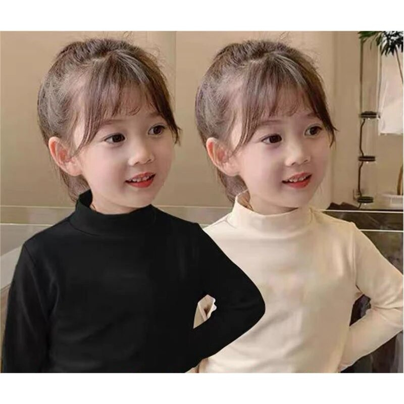 Tricou Copii Fete Tricou cu gât roscat Cămașă cu fundul cald Toamnă Iarnă Tricou cu mâneci lungi Copii Fete Topuri casual Tricouri 2 ~ 12 ani