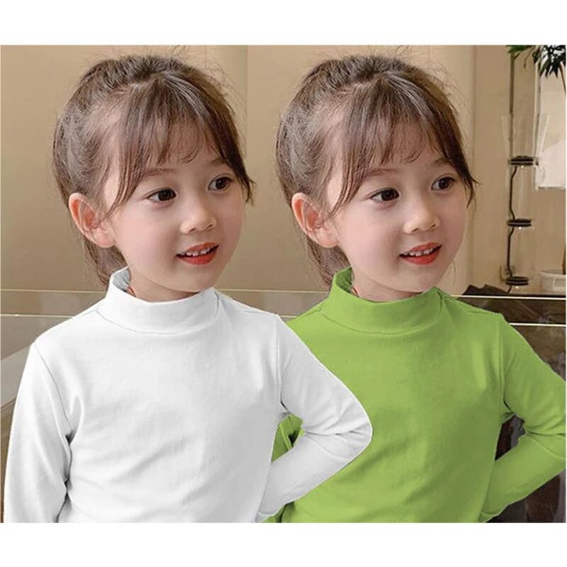 Tricou Copii Fete Tricou cu gât roscat Cămașă cu fundul cald Toamnă Iarnă Tricou cu mâneci lungi Copii Fete Topuri casual Tricouri 2 ~ 12 ani