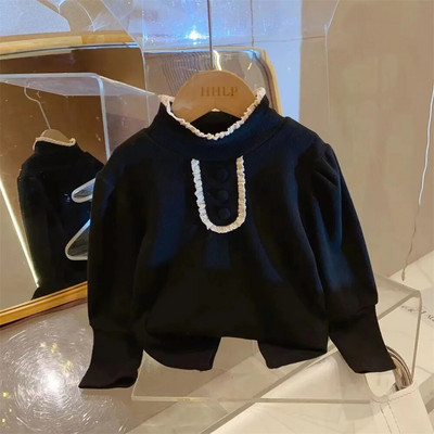 2023. aasta kevadsügis, laste tüdrukute topsid, puuvillased pikkade varrukatega kilpkonnakaelad, väikelaste tüdrukute särgid, mitmekülgsed alatoonid