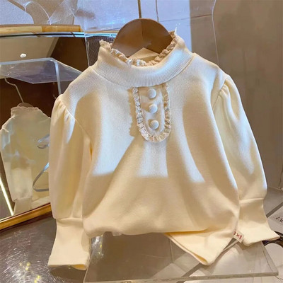 2023. aasta kevadsügis, laste tüdrukute topsid, puuvillased pikkade varrukatega kilpkonnakaelad, väikelaste tüdrukute särgid, mitmekülgsed alatoonid