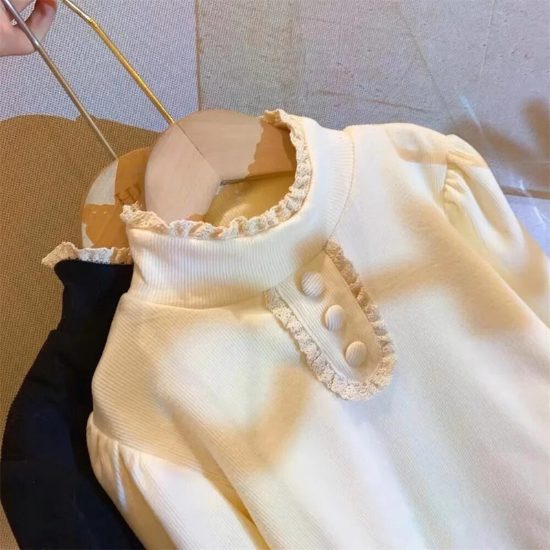 2023. aasta kevadsügis, laste tüdrukute topsid, puuvillased pikkade varrukatega kilpkonnakaelad, väikelaste tüdrukute särgid, mitmekülgsed alatoonid