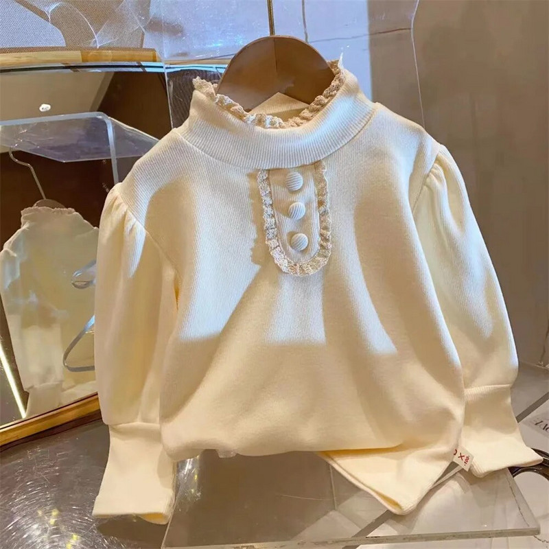 2023. aasta kevadsügis, laste tüdrukute topsid, puuvillased pikkade varrukatega kilpkonnakaelad, väikelaste tüdrukute särgid, mitmekülgsed alatoonid