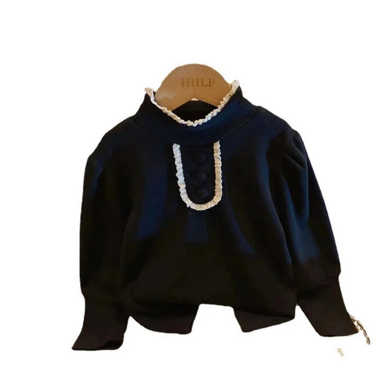 2023. aasta kevadsügis, laste tüdrukute topsid, puuvillased pikkade varrukatega kilpkonnakaelad, väikelaste tüdrukute särgid, mitmekülgsed alatoonid