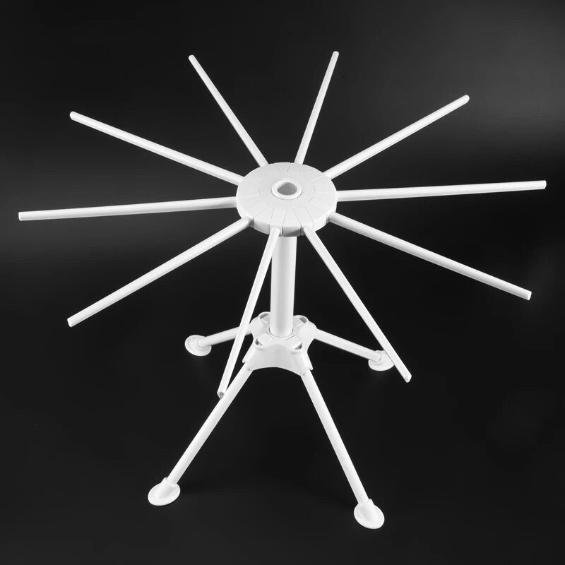 Σχάρα στεγνώματος ζυμαρικών με 10 λαβές ράβδων, σχάρα στεγνώματος ζυμαρικών κουζίνας αναδιπλούμενη, βάση στεγνωτηρίου ζυμαρικών για οικιακή χρήση, λευκό