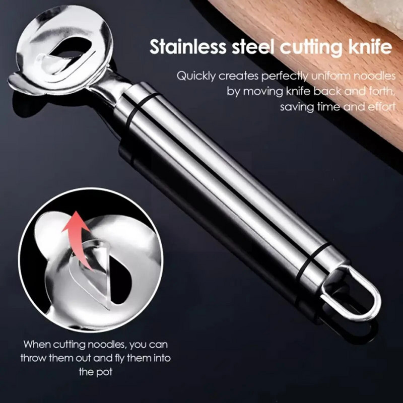 Χειροκίνητο μαχαίρι κοπής ζυμαρικών νουντλς από ανοξείδωτο ατσάλι οικιακής χρήσης Εργαλεία μαγειρέματος σε φέτες Εργαλεία μαγειρέματος Ζυμαρικά με φαρδύ στόμα Νέο