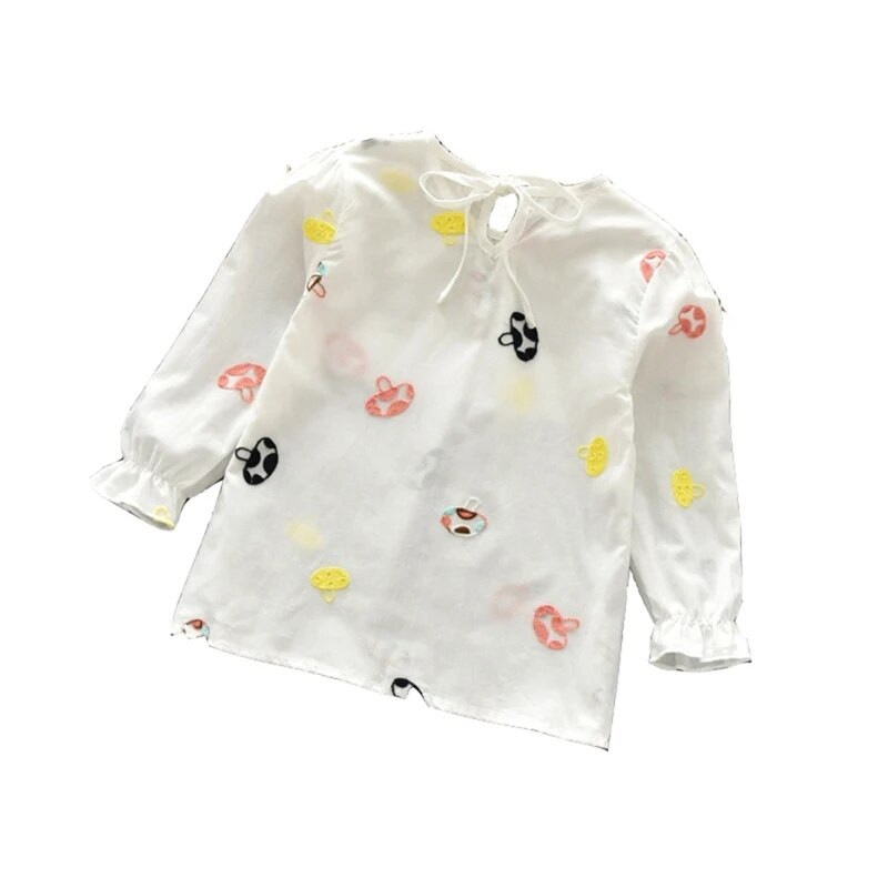 Tricou din bumbac cu flori de primăvară, toamnă, fete