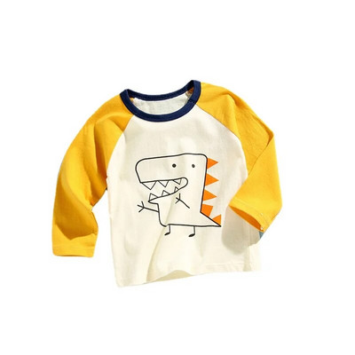 Tricou Toamnă Copii Băieți Tricou cu litere Imprimat cu mânecă lungă pentru fetițe Tricou pentru copii din bumbac Tricou cu decolteu O haine pentru băieți Top pentru fete