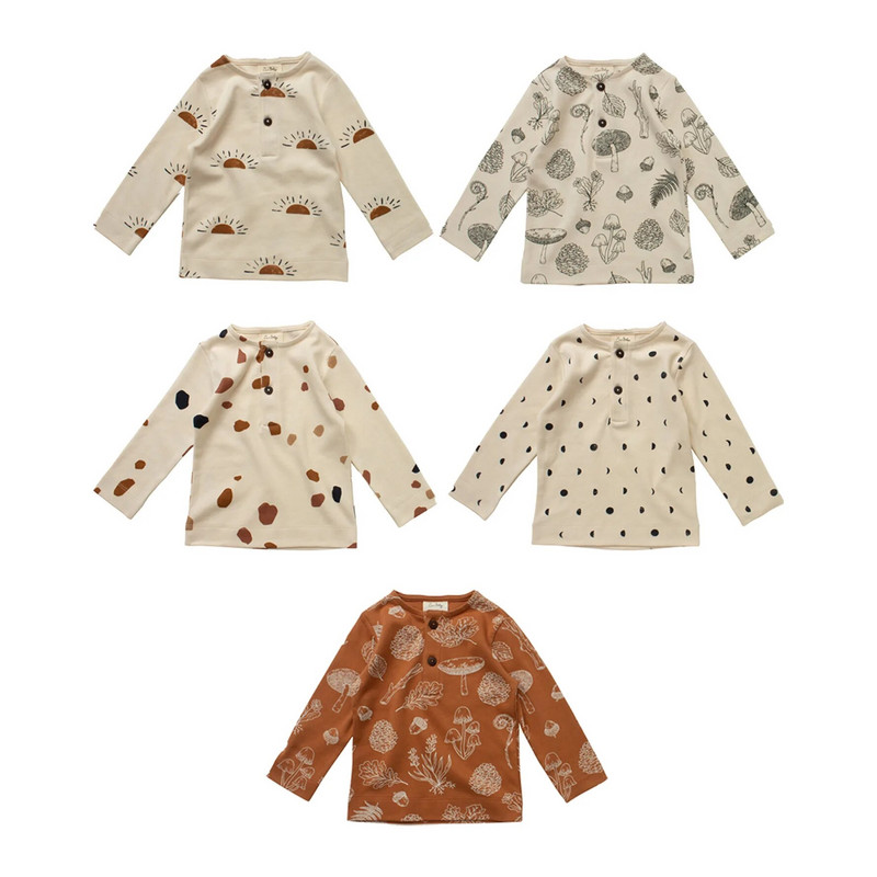 Tricou cu mânecă lungă pentru copii, primăvară 2024, strat de bază, cu imprimeu în stil Ins, pentru băieți, fete, cămașă cu gât roșu, pulover pentru copii mici