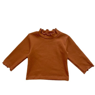 Rudeniniai mažylio marškinėliai mergaitei Pavasariniai kūdikių mergaičių rūbai medvilniniai ilgomis rankovėmis languoti marškinėliai korėjietiško stiliaus vaikiški marškiniai mergaičių drabužiai