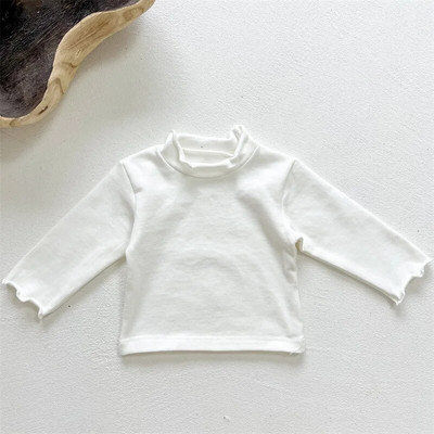 Rudeniniai mažylio marškinėliai mergaitei Pavasariniai kūdikių mergaičių rūbai medvilniniai ilgomis rankovėmis languoti marškinėliai korėjietiško stiliaus vaikiški marškiniai mergaičių drabužiai