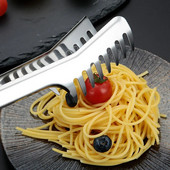 Cleste pentru tăiței din oțel inoxidabil de 9 inci Cles pentru spaghete pentru paste Agrafe pentru alimente Mâner din oțel inoxidabil Ustensile de gătit Accesorii pentru bucătărie