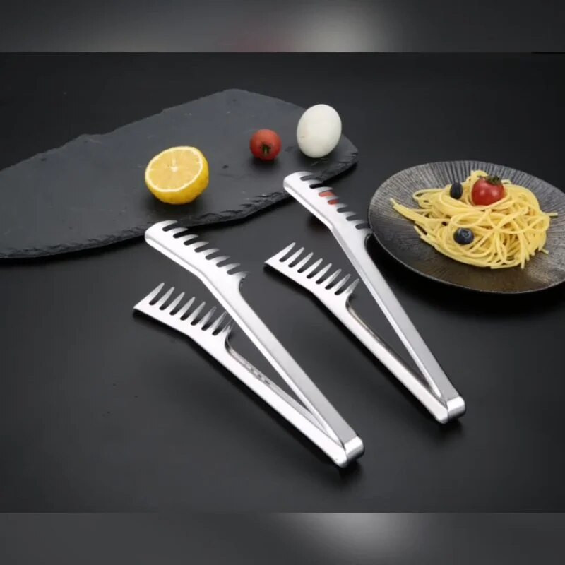 9 colių nerūdijančio plieno makaronų žnyplės Makaronų spagečių žnyplės maisto spaustukai nerūdijančio plieno rankena Virimo reikmenys Virtuvės priedai