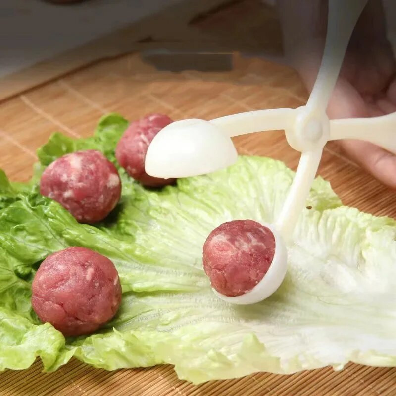 Húsgombóc Készítő Clip Fish Ball Rizsgolyó Formakészítő Formaeszközök Konyhai kiegészítők ABS műanyag húsgombóc edény