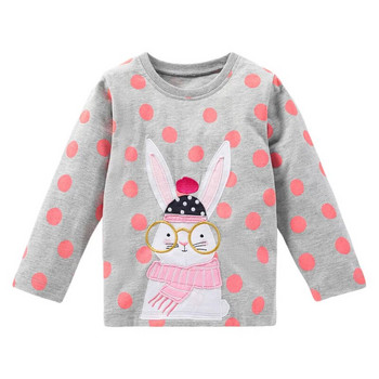 Little maven Baby Girls Μακρυμάνικο T-shirt Βαμβακερά μπλουζάκια Rabbit Lovely for Kids Μαλακό και άνετο ρούχο για παιδιά 2-7 ετών