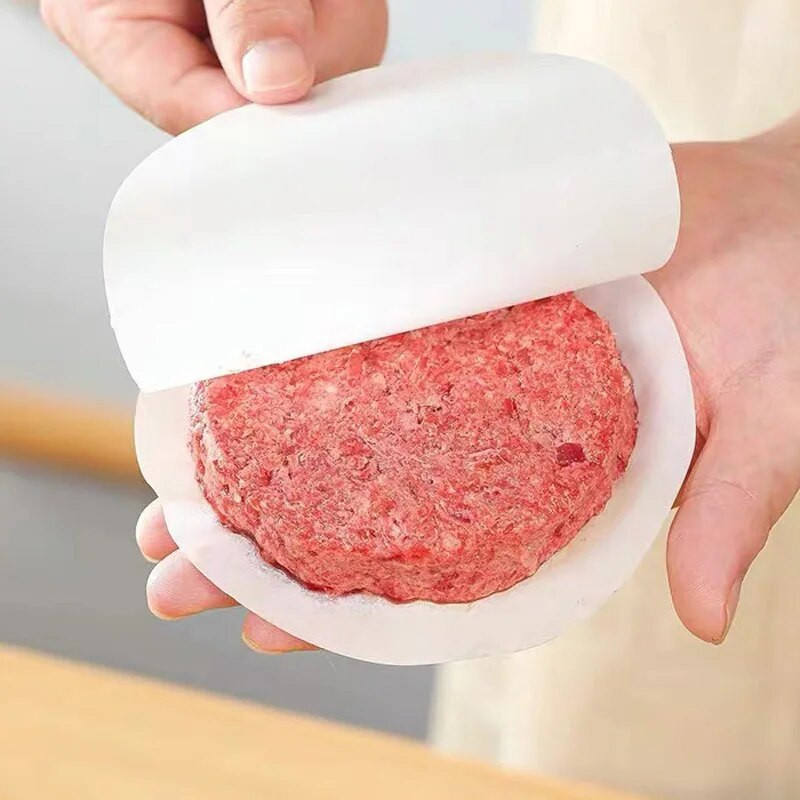 100 vnt / pakuotė Apvalus mėsainis, slėgis, mėsos popierius, aliejus, tepamasis popierius orkaitės kepsninės lakštas pyragų atskyrimo popierius virtuvės įrankiai