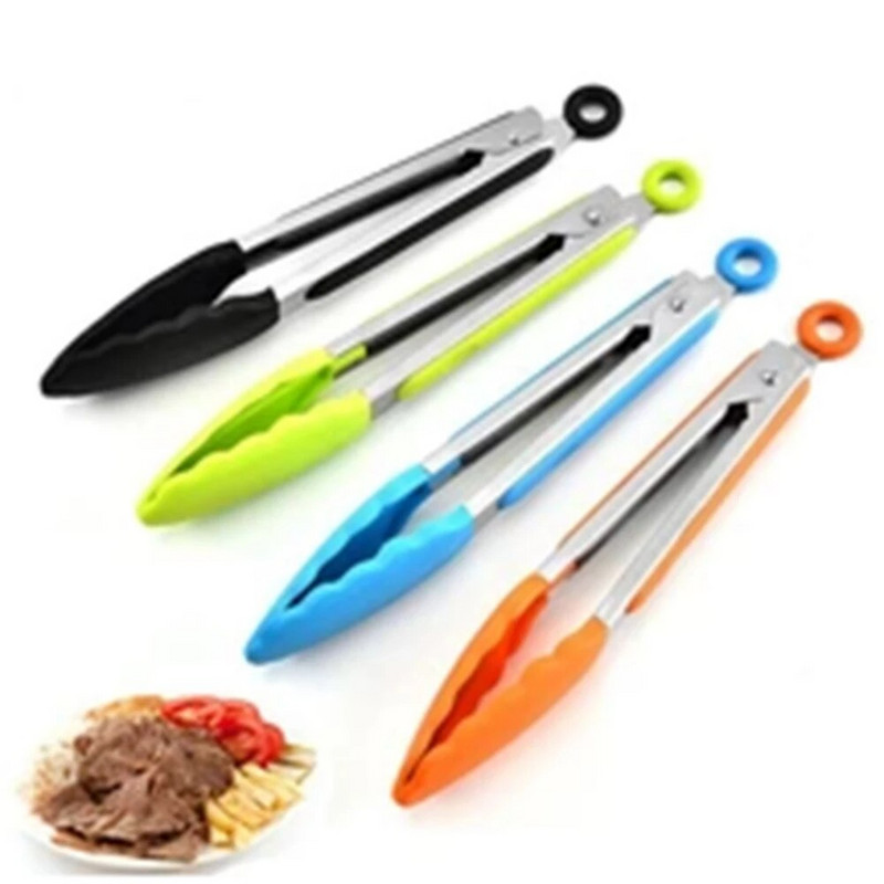 1vnt karščiui atsparios kepsninės nailoninės maisto žnyplės Creative neslystančios nailoninės duonos žnyplės serviravimo žnyplės Virtuvės reikmenys Virtuvės reikmenys